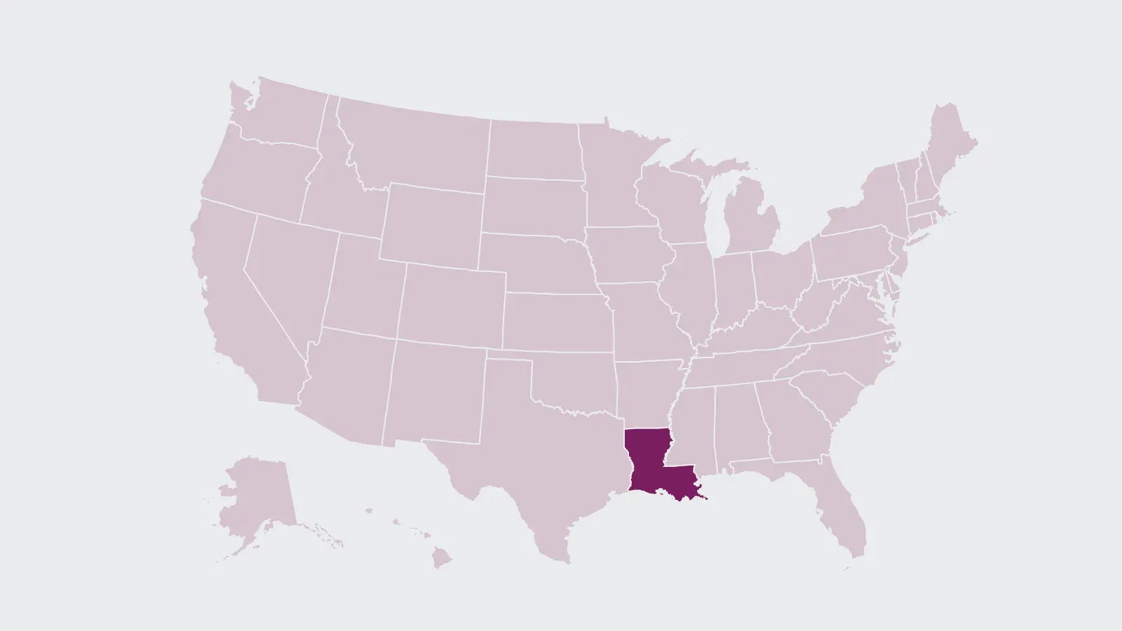 Map of the United States with Louisiana highlighted
