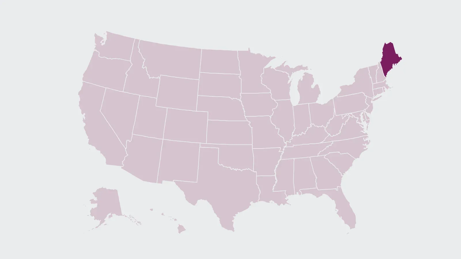 Map of the United States with Maine highlighted