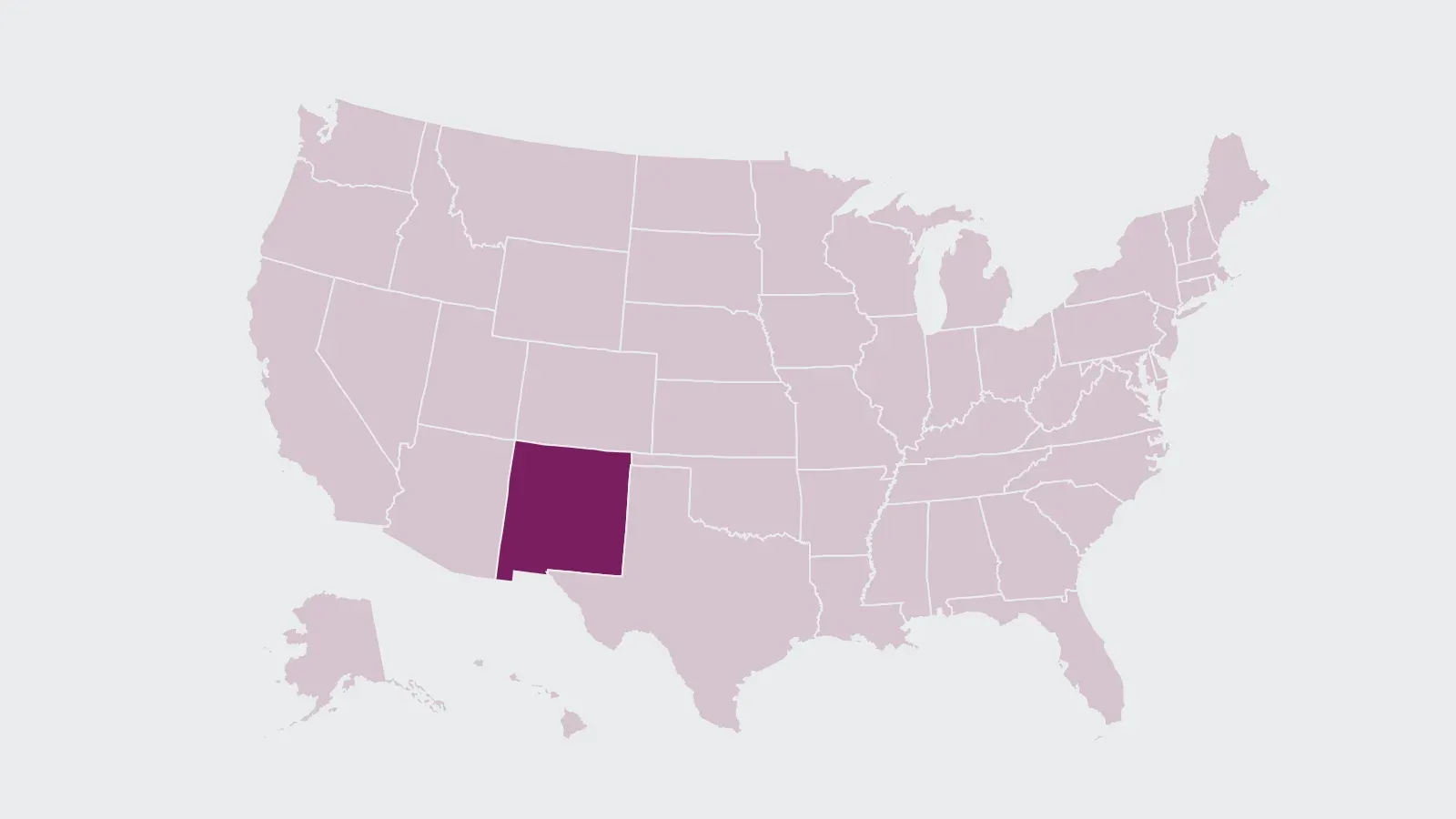 Map of the United States with New Mexico highlighted