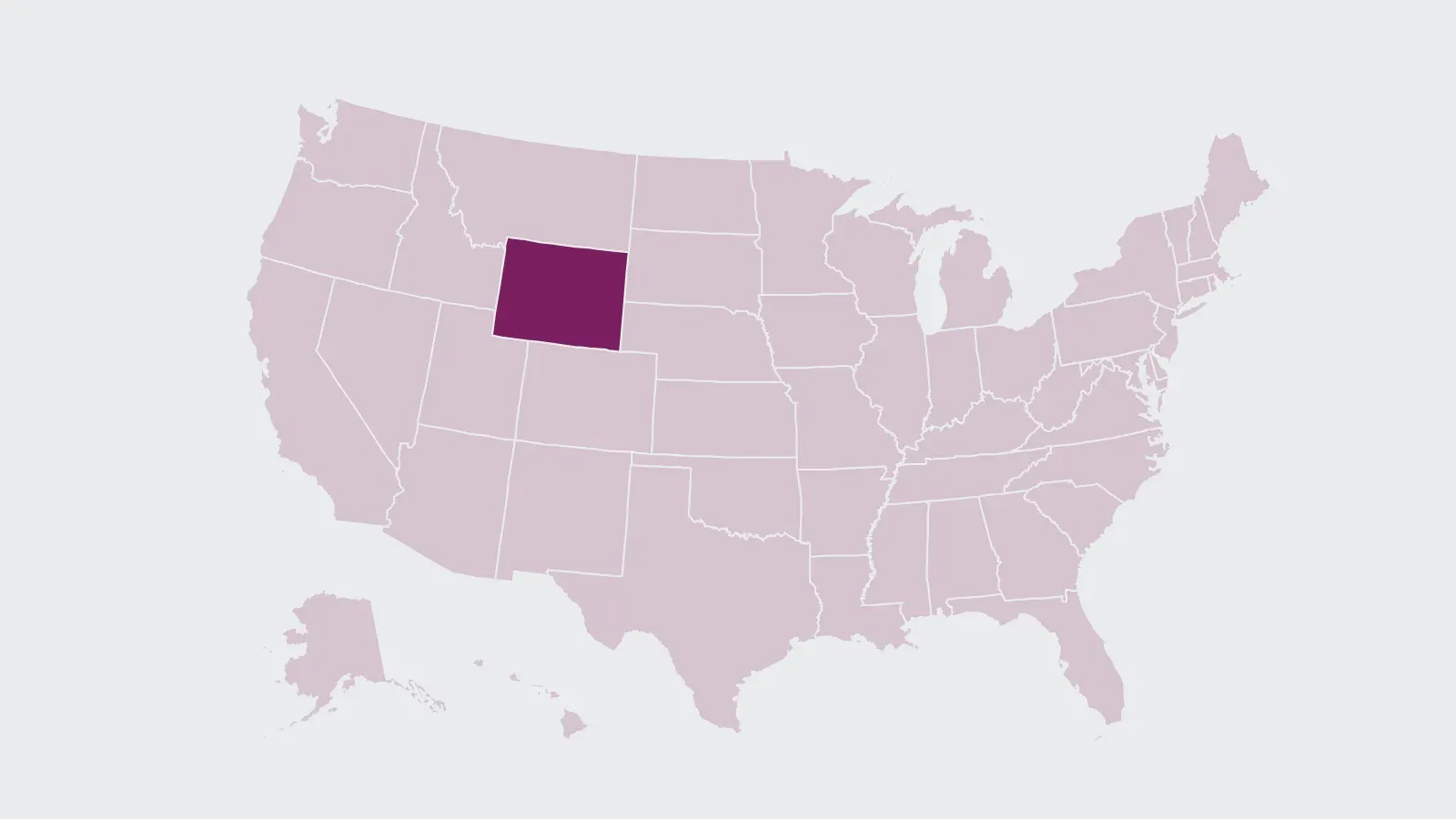 Map of the United States with Wyoming highlighted